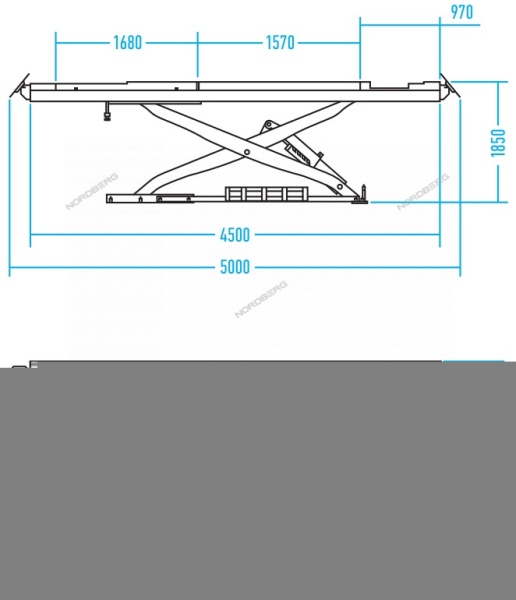 Подъемник ножничный для сход-развала 4,5 тонн 380В (серый)