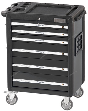 Тележка инструментальная, 6 выдвижных ящиков, серая