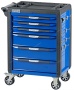 Тележка инструментальная, 6 выдвижных ящиков, с системой защиты от опрокидывания, синяя