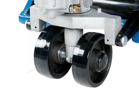 Тележка складская гидравлическая с низким подхватом 1,5 т, с ПУ колесами