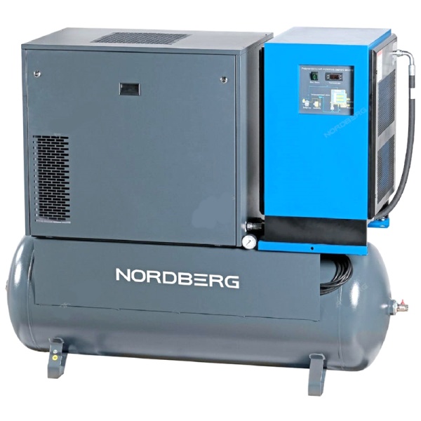 Компрессор винтовой, 15 кВт, 1450 л/мин, 16 бар, ресивер 500 л, осушитель