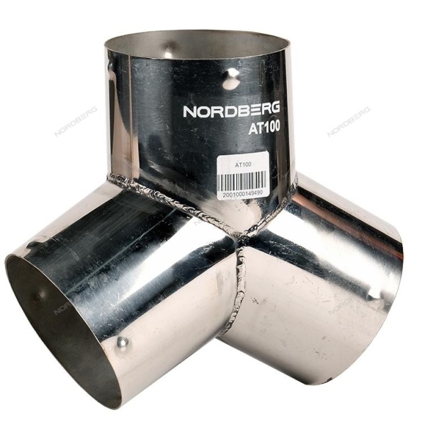 Переходник Y-образный металлический для шланга D=100мм