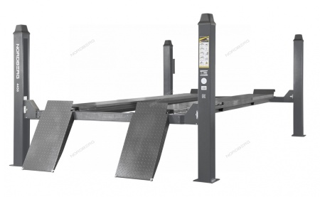 Подъемник четырехстоечный 5 т, без траверсы, для сход-развала, электростопоры, серый