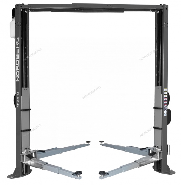 Подъемник двухстоечный 4,5 т, верхняя синхронизация, 380 В, серый