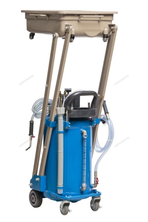 Установка для сбора масла пневматическая, 80 л (синяя)