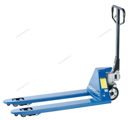 Тележка складская гидравлическая 2,5 т, усиленная, с резиновыми колесами (ПРОСЛЕЖИВАЕМАЯ)