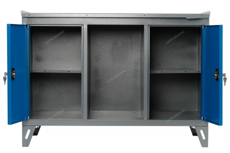 Верстак слесарный 3-х тумбовый, 2 створки /OPTIMAL-NW302/