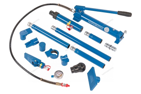 Растяжка рихтовочная с манометром в кейсе, усилие 10 т, 15 предметов