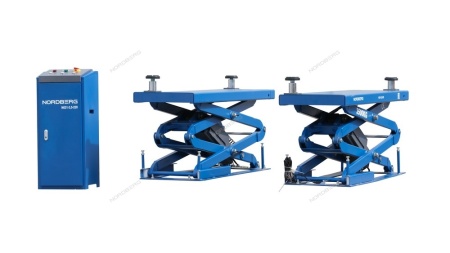 Подъемник ножничный 3,5т, с встроенными адаптерами для SUV авто, 380В (синий) (ст.арт. N631-3,5 )