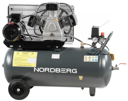Компрессор поршневой с ременной передачей, 380 В, ресивер 100 л, 580 л/мин