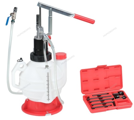 Установка для заливки масла в АКПП, ручная, с переходниками, 7,5 л