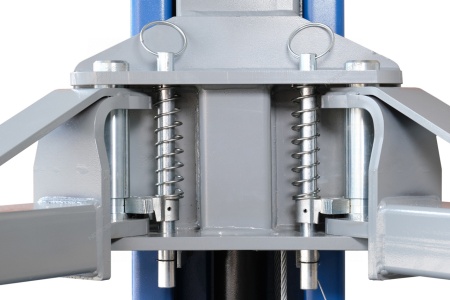 Подъемник двухстоечный 4 т, верхняя синхронизация, H=4 м, 220 В, синий