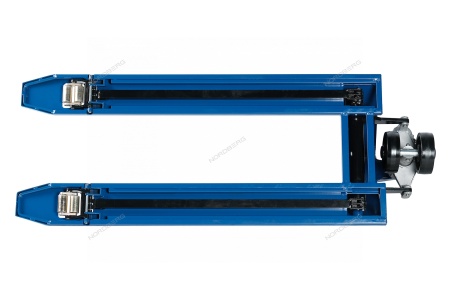 Тележка складская гидравлическая с низким подхватом 1 т, с ПУ колесами