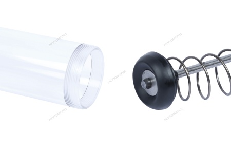 Шприц двухплунжерный для густой смазки с прозрачной тубой, 400 мл