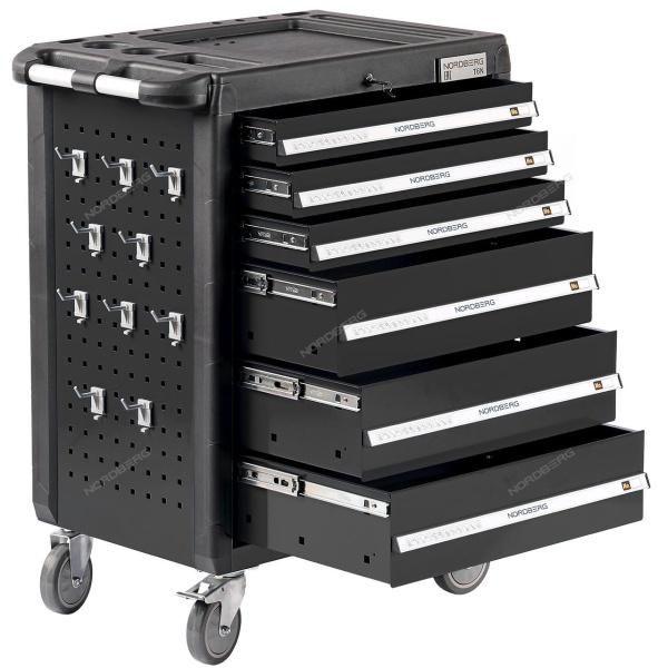 Тележка инструментальная, 6 выдвижных ящиков, серая