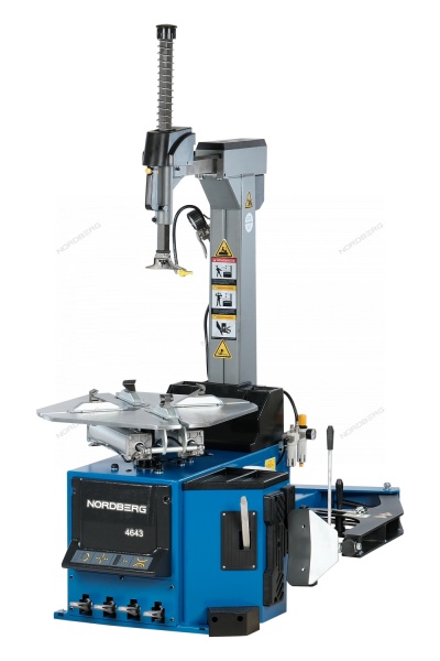 Станок шиномонтажный 380V автомат, 2х скор, стол с накладками, синий