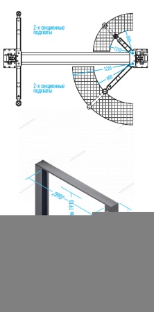 Подъемник двухстоечный 4 т, верхняя синхронизация, H=4 м, 220 В, синий