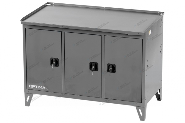 Верстак слесарный трехтумбовый, 3 серые створки (RAL 7012/7015)